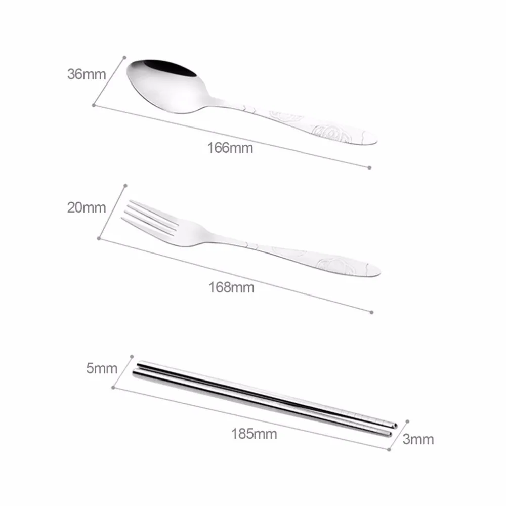 Portable 3Pcs Stainless Steel Cutlery Set Flower Painting Fork Dinner Tableware Set Tableware Case Kit Newest Portable 3Pcs Stainless Steel Cutlery Set Flower Painting Fork Dinner Tableware Set Tableware Case Kit Newest