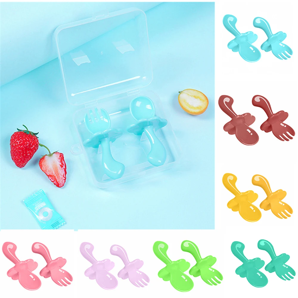 Spoon and fork baby cutlery set Self-feeding fork and spoon portable for toddler training
Spoon and fork baby cutlery set Self-feeding fork and spoon portable for toddler training