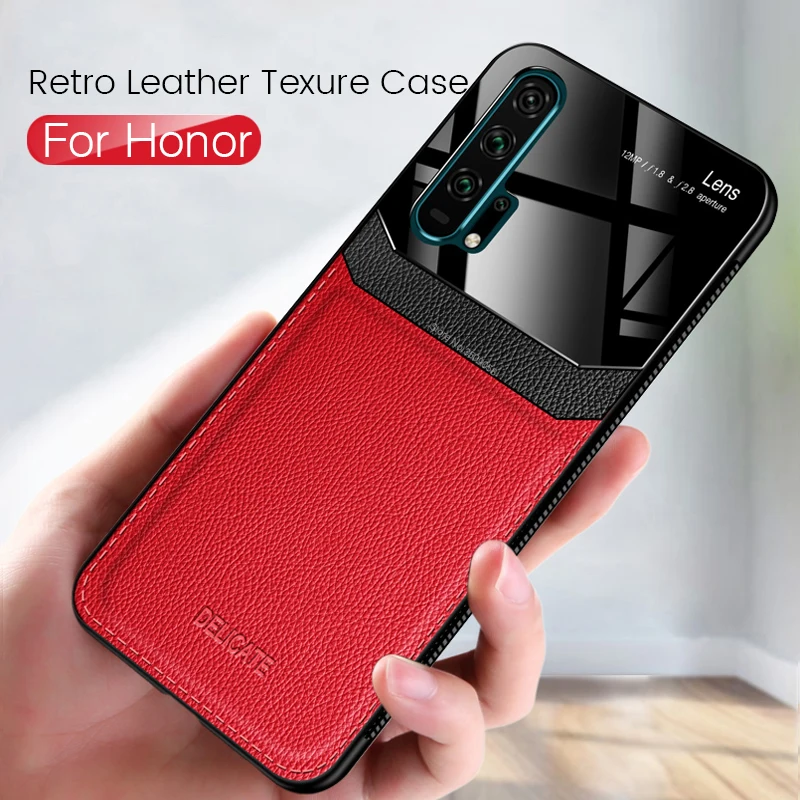 Coque Fundas On Honor 20 Case Retro Leather Texure Plexiglass Soft Shell Cover For Huawei Honor20 Honor 20 Pro 20Pro Phone Cases
Coque Fundas On Honor 20 Case Retro Leather Texure Plexiglass Soft Shell Cover For Huawei Honor20 Honor 20 Pro 20Pro Phone Cases