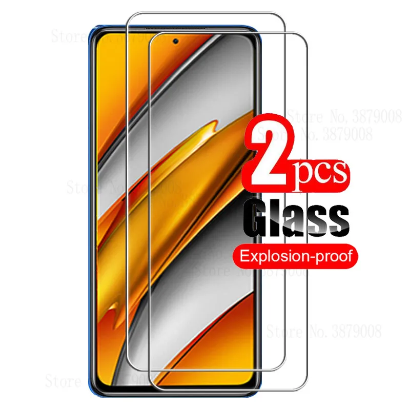 

2Pcs 9h tempered glass for xiaomi little pocophone f3 poco f3 5g pocophonef3 pocof3 6.67'' display screen protectors films