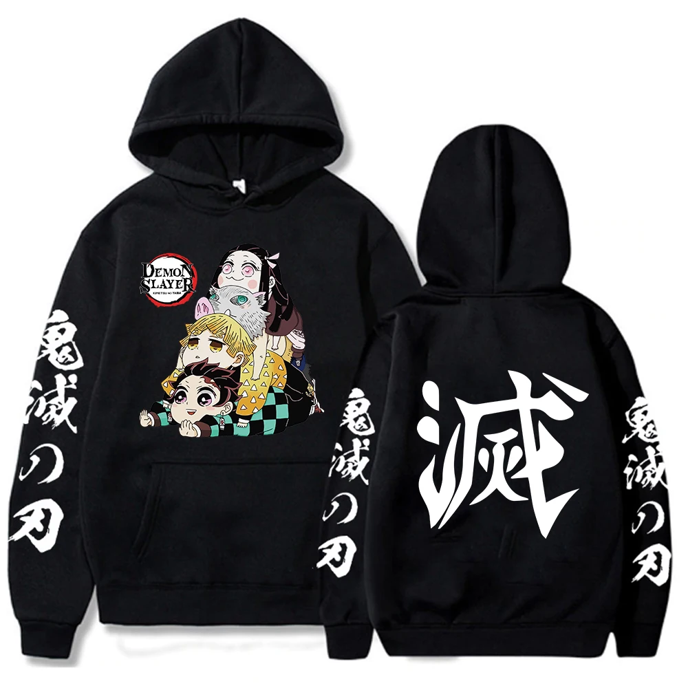 Demon Slayer Anime Hoodie Oversized long sleeve Sweatshirt Harajuku loose hoodies streetwear clothes Demon Slayer Anime Hoodie Oversized long sleeve Sweatshirt Harajuku loose hoodies streetwear clothes