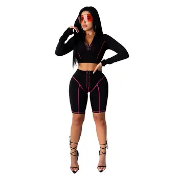 Women Sports Suits Two Pieces Set Long Sleeve Zippers Crop Top Short Pants 2 Pieces Set Sports Outfit Casual Outdoor Wear
Women Sports Suits Two Pieces Set Long Sleeve Zippers Crop Top Short Pants 2 Pieces Set Sports Outfit Casual Outdoor Wear