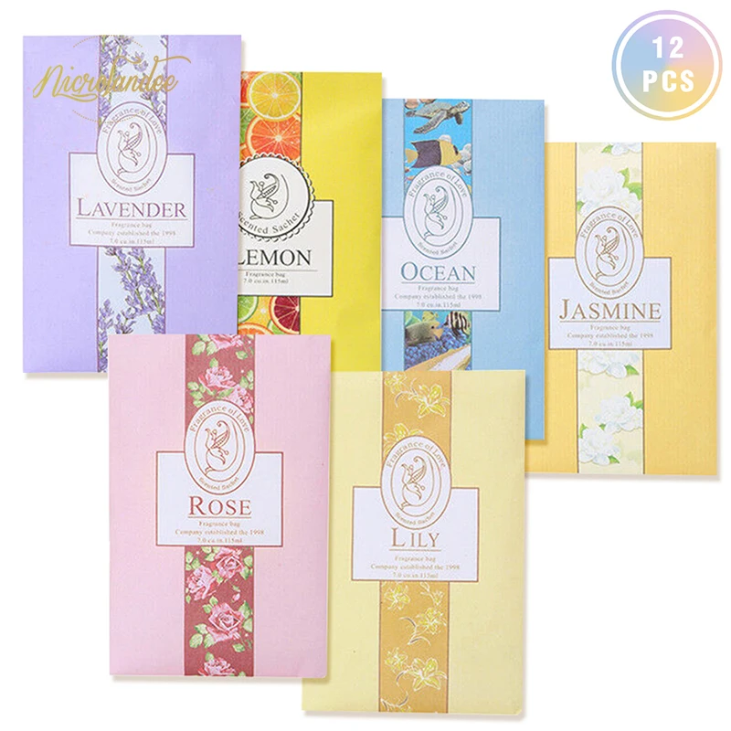 NICROLANDEE 12 Sheets Scented Sachets Fresh Air Freshener Deodorizer Fragrance 6 Smelling for Drawers Closets Kitchen Vehicles
NICROLANDEE 12 Sheets Scented Sachets Fresh Air Freshener Deodorizer Fragrance 6 Smelling for Drawers Closets Kitchen Vehicles