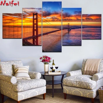 Diy diamond embroidery San Francisco Golden Gate Bridge Sunset Art 5 pieces painting diamond painting full square
Diy diamond embroidery San Francisco Golden Gate Bridge Sunset Art 5 pieces painting diamond painting full square