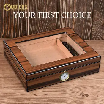 VOLENX Glasstop Cigar Box with Metal Digital Hygrometer and Humidifier Spanish Cedar Wood Cigar Cabinet Holds 25 Cigarettes
VOLENX Glasstop Cigar Box with Metal Digital Hygrometer and Humidifier Spanish Cedar Wood Cigar Cabinet Holds 25 Cigarettes