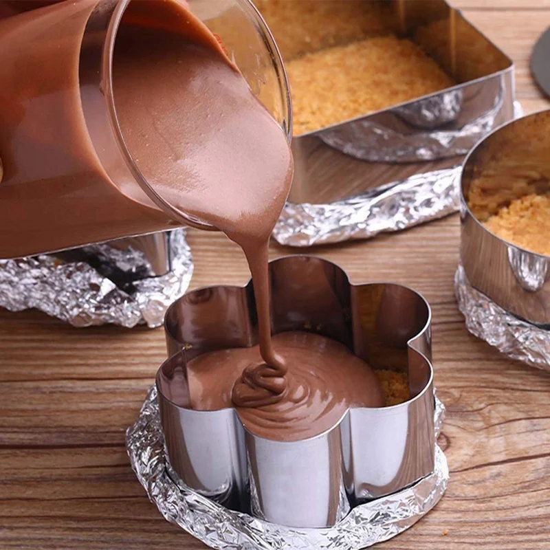 Cake Rings Mousse Rings Stainless Steel Presentation Cooking Rings with Food Press for Desserts Making Set of 4
Cake Rings Mousse Rings Stainless Steel Presentation Cooking Rings with Food Press for Desserts Making Set of 4