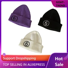 MM6 Autumn Winter Knitted Hat Men and Women Cursive Cold Number 6 Embroidery Hat Lovers Hip Hop Wool Hat Fashion Style One Size
MM6 Autumn Winter Knitted Hat Men and Women Cursive Cold Number 6 Embroidery Hat Lovers Hip Hop Wool Hat Fashion Style One Size