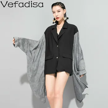 Vefadisa Irregular Women Coat 2020 Spring Suit Collar Single-breasted Patchwork Sleeve Loose Coat Oversize Coat Women QYF2154
Vefadisa Irregular Women Coat 2020 Spring Suit Collar Single-breasted Patchwork Sleeve Loose Coat Oversize Coat Women QYF2154
