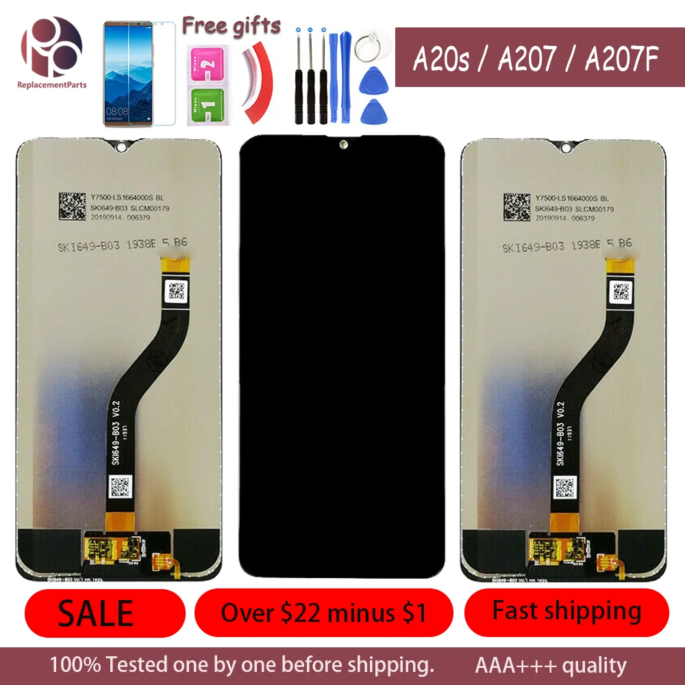 LCD Display For Samsung A20s A207 SM-A207F a2070 Touch Screen Digitizer Assembly Screen Display Repair Parts + Free Tools
LCD Display For Samsung A20s A207 SM-A207F a2070 Touch Screen Digitizer Assembly Screen Display Repair Parts + Free Tools