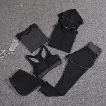 Summer New Women's lady Fitness suit upgrade High waist lady suit running suit five sets 
Summer New Women's lady Fitness suit upgrade High waist lady suit running suit five sets