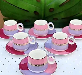 Ping Turkish Coffee Set Set in Espresso Patterned Coffeeware Arabic Coffee Cup Set Tea Cup Set 6 Pieces
Ping Turkish Coffee Set Set in Espresso Patterned Coffeeware Arabic Coffee Cup Set Tea Cup Set 6 Pieces