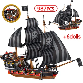987pcs The Black Pearl Ship series Compatible Pirates Ships Caribbean Model Building Blocks Christmas Gift Kids Toys
987pcs The Black Pearl Ship series Compatible Pirates Ships Caribbean Model Building Blocks Christmas Gift Kids Toys