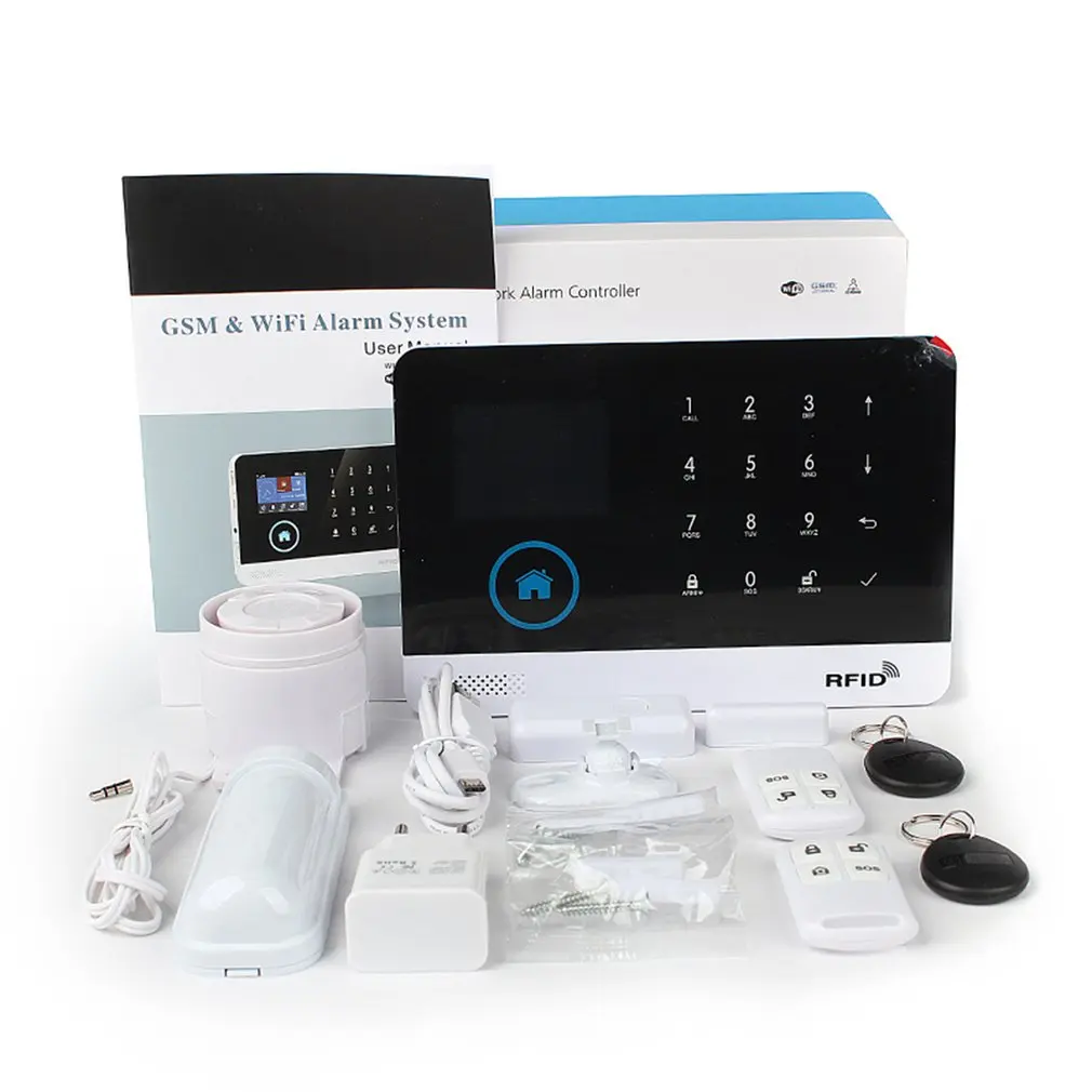 WIFI+GSM Alarm Host LCD Display Touch Keypad Support 3G SIM Card Phone APP Control Security Alarm System
WIFI+GSM Alarm Host LCD Display Touch Keypad Support 3G SIM Card Phone APP Control Security Alarm System