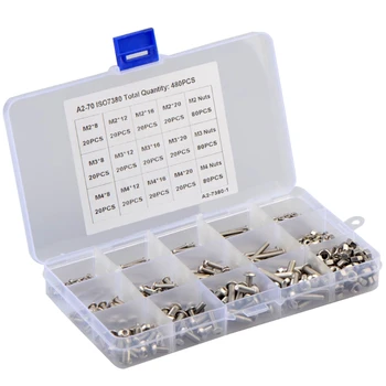480Pcs Button Head 12 Sizes Screw And Nuts Kit,M2 M3 M4 Steel Assorted Hex Socke X6HC
480Pcs Button Head 12 Sizes Screw And Nuts Kit,M2 M3 M4 Steel Assorted Hex Socke X6HC