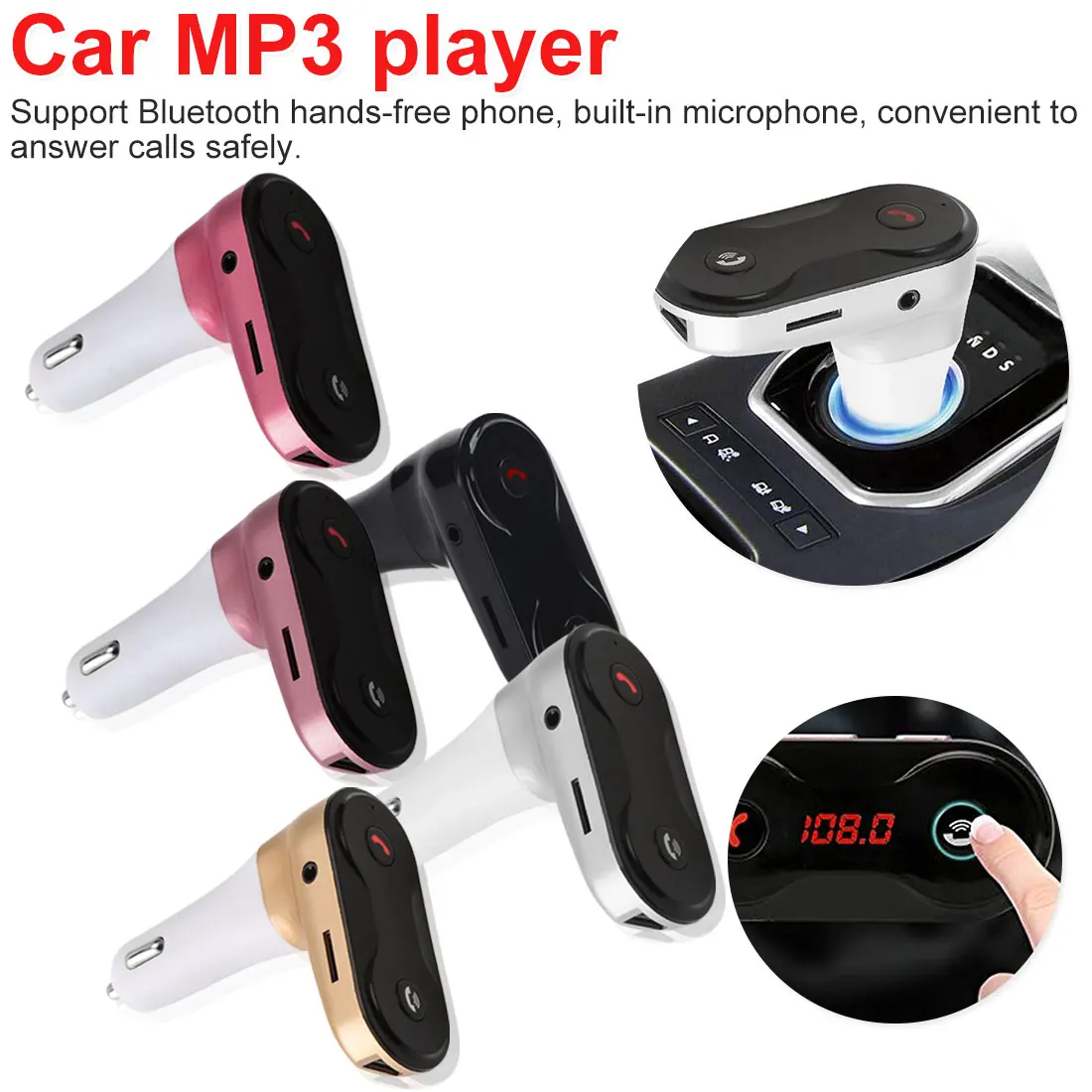 HandsFree Wireless Bluetooth FM Transmitter Bluetooth Car Kit C8 AUX Hands Free Music Mini MP3 Player Mini MP3 Player Car Stylin
HandsFree Wireless Bluetooth FM Transmitter Bluetooth Car Kit C8 AUX Hands Free Music Mini MP3 Player Mini MP3 Player Car Stylin