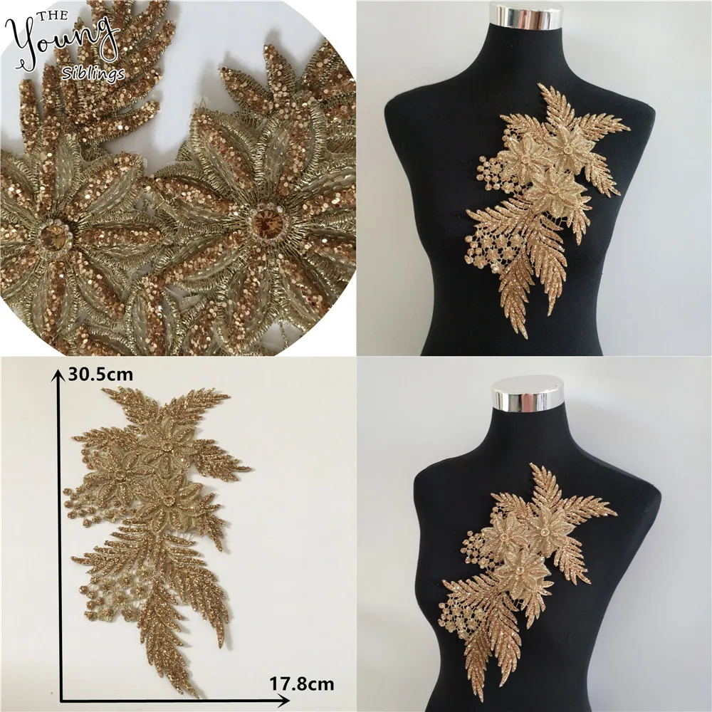 New arrive Gold 3D Flower Lace collar Lace Neckline Sequin Embroidery Applique Craft Rhinestone DIY Dress Decorate Accessories
New arrive Gold 3D Flower Lace collar Lace Neckline Sequin Embroidery Applique Craft Rhinestone DIY Dress Decorate Accessories