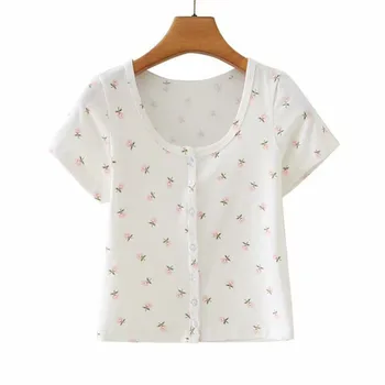 BLSQR 2020 Fashion Sexy Women Short Sleeve Crop Top Button Casual White T Shirt Tops Blouse Print Short Shirt
BLSQR 2020 Fashion Sexy Women Short Sleeve Crop Top Button Casual White T Shirt Tops Blouse Print Short Shirt