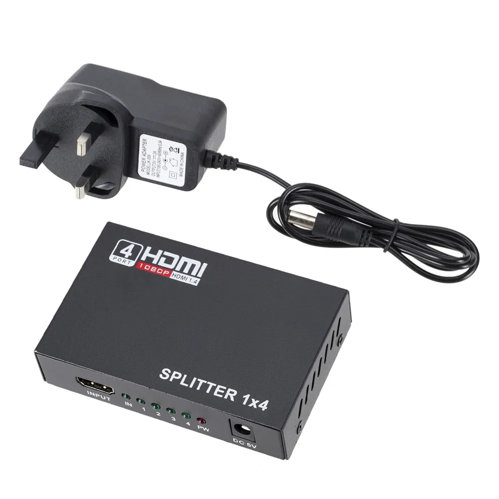 

HDMI (1 x 4 Ports V1.4b 1-in-4 Ooutput Video 1080P 4K/2K Full Ultra HD Resolution Converter And 3D (1 Input to 4 Outputs)