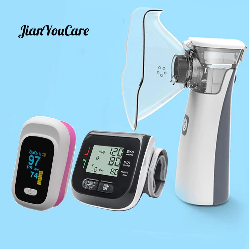 JianYouCare Fingertip Pulse Oximeter Handhold Asthma Inhaler Nebulizer LCD Wrist Blood Pressure Monitor Travel Health care suit 
JianYouCare Fingertip Pulse Oximeter Handhold Asthma Inhaler Nebulizer LCD Wrist Blood Pressure Monitor Travel Health care suit