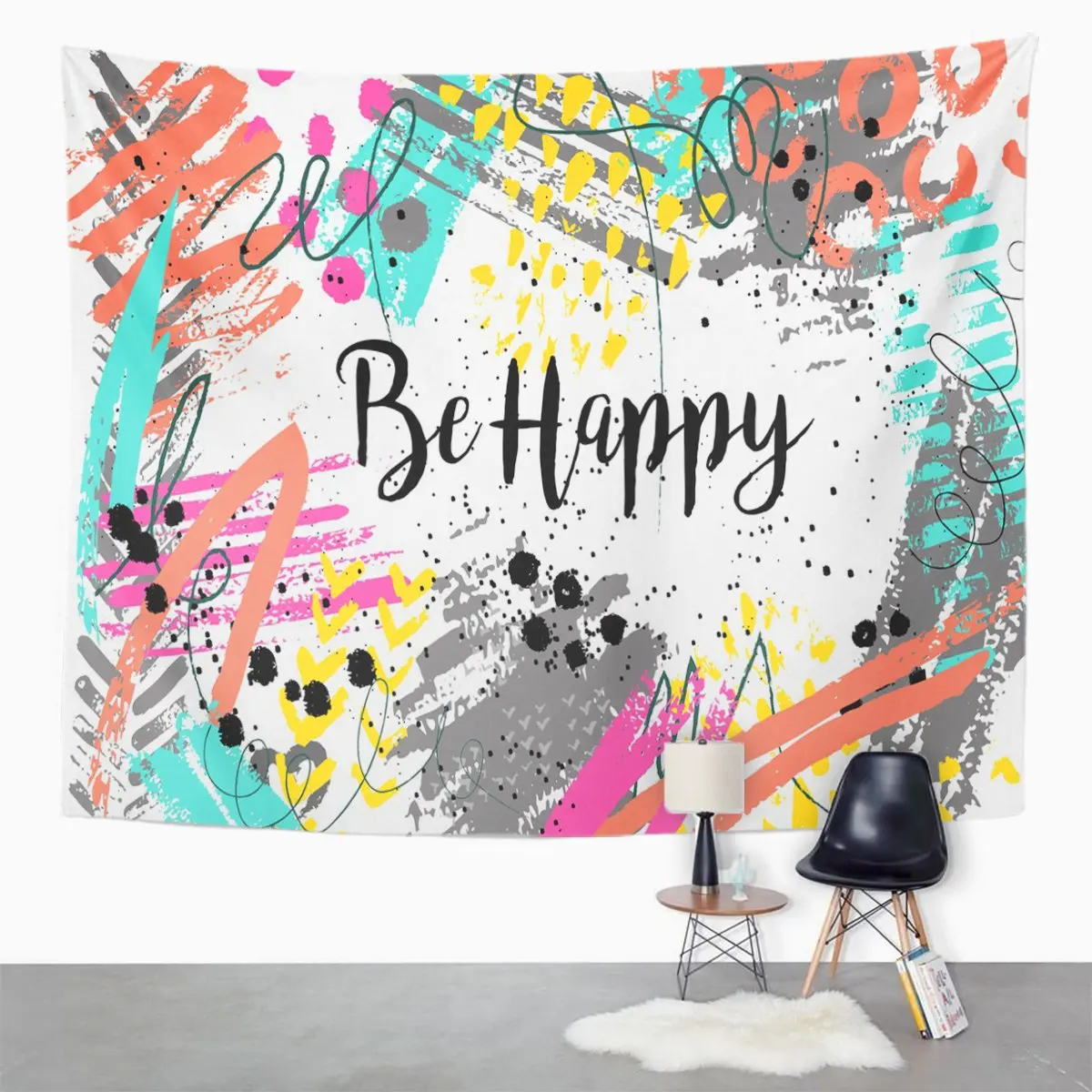 Inspirational Quote Be Happy on Funny Joyful Bright Colored Home Decor Wall Hanging
Inspirational Quote Be Happy on Funny Joyful Bright Colored Home Decor Wall Hanging