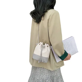 Women Shoulder Bags Color Block Drawstring Bucket Crossbody Bags Purse PU Leather Handbags
Women Shoulder Bags Color Block Drawstring Bucket Crossbody Bags Purse PU Leather Handbags