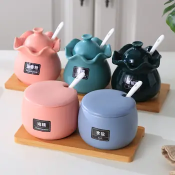 Kitchen Seasoning Box Household Ceramic Seasoning Seasoning Bottle with Base Storage and Finishing Sealed Lard Salt Jar Set
Kitchen Seasoning Box Household Ceramic Seasoning Seasoning Bottle with Base Storage and Finishing Sealed Lard Salt Jar Set