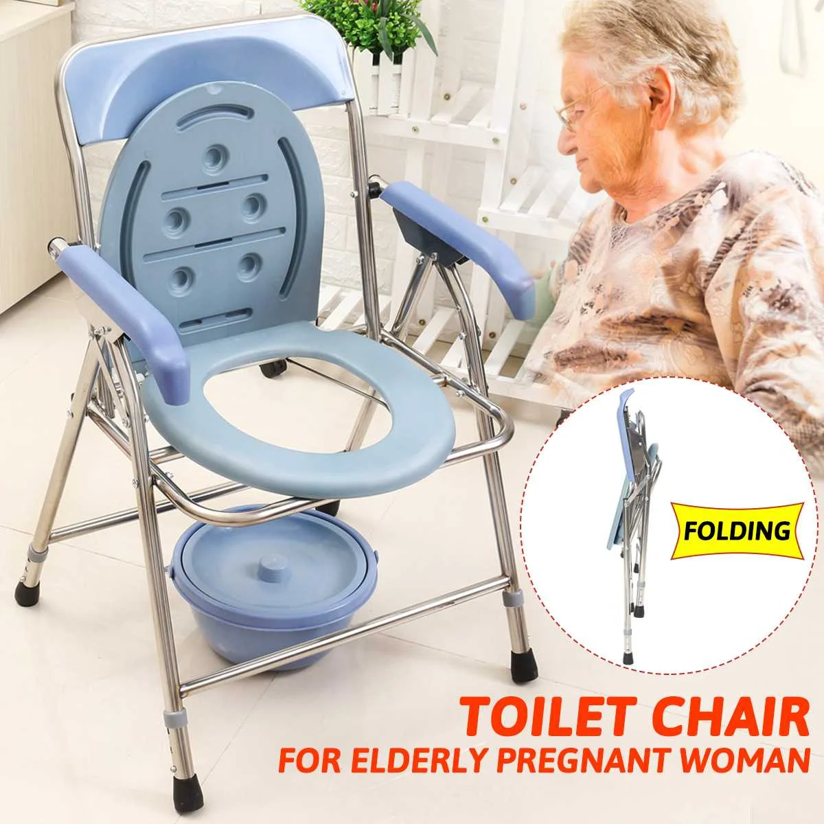 Folding Bedside Commode Chair Heavy Duty Commode Toilet Chair Toilet Safety Medical Commode Old Man Pregnant Woman Toilet Chair
Folding Bedside Commode Chair Heavy Duty Commode Toilet Chair Toilet Safety Medical Commode Old Man Pregnant Woman Toilet Chair