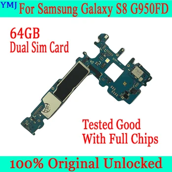 

Original unlocked For Samsung Galaxy S8 G950FD Motherboard Dual Sim Card, EU Version for Samsung Galaxy S8 G950FD Mainboard 64GB