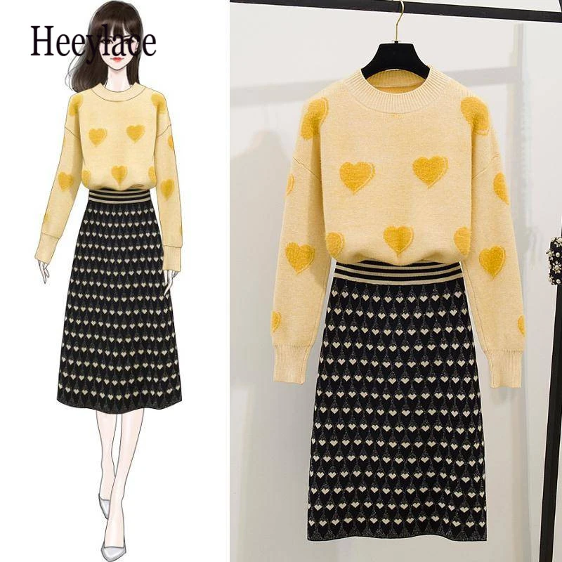 Women 2 Piece Set Knitted Sweater 2019 Winter Clothes Plaid Knitted Skirt Set Warm Two Piece Outfits Casual Sweet Korean Sets
Women 2 Piece Set Knitted Sweater 2019 Winter Clothes Plaid Knitted Skirt Set Warm Two Piece Outfits Casual Sweet Korean Sets