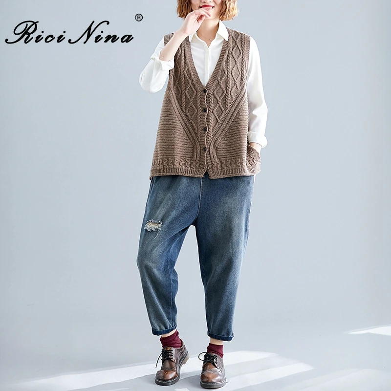 RICININA Knit Sweater Vest Women Cardigan 2019 V Neck Sleeveles Buttons Solid Shrugs Mujer Fall Sweaters For Women Pullovers
RICININA Knit Sweater Vest Women Cardigan 2019 V Neck Sleeveles Buttons Solid Shrugs Mujer Fall Sweaters For Women Pullovers