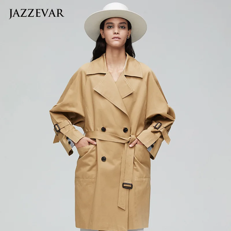 

trench coat for Women Casual Trench coat Plus size loose khaki blue army green trench coat long coat casaco feminino2019