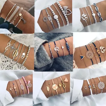 30 Style Boho Crystal Heart women's bracelets Moon Elephant Pendant Tassel Chain Leather Bracelet Set Wedding Party Gift
30 Style Boho Crystal Heart women's bracelets Moon Elephant Pendant Tassel Chain Leather Bracelet Set Wedding Party Gift