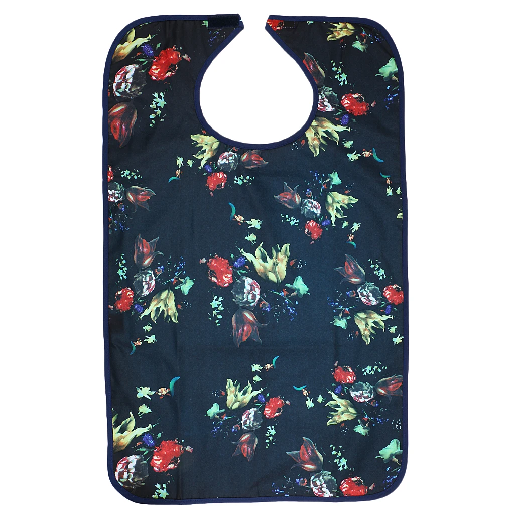 Adult Reusable Bibs Disability Patient Aid Apron with Stick Closure - Flower/ Floral/ Hibiscus/ Grid/ Lips Adult Reusable Bibs Disability Patient Aid Apron with Stick Closure - Flower/ Floral/ Hibiscus/ Grid/ Lips