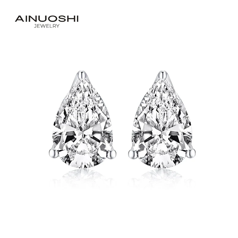 AINUOSHI 925 Sterling Silver Pear Cut 8x10mm CZ 3 Prongs Stud Earrings 3CT Silver Stud Earring for Women Wedding Party Jewelry
AINUOSHI 925 Sterling Silver Pear Cut 8x10mm CZ 3 Prongs Stud Earrings 3CT Silver Stud Earring for Women Wedding Party Jewelry