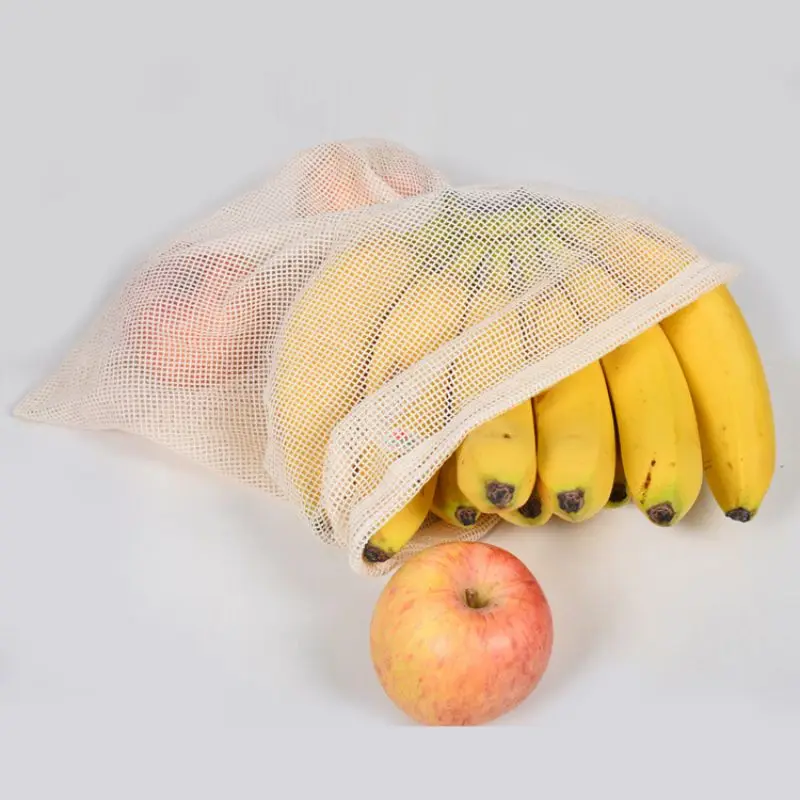 Фото Многоразовые мешки для хранения фруктов овощей хлопка сетки - купить