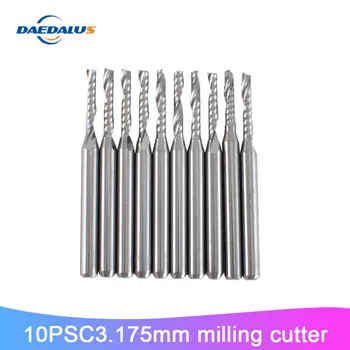 10pcs 3.175mm Carbide Milling Cutter Single Flute End Mill One Flute Spiral Router Bits Tools For Engraving Milling Machine
10pcs 3.175mm Carbide Milling Cutter Single Flute End Mill One Flute Spiral Router Bits Tools For Engraving Milling Machine