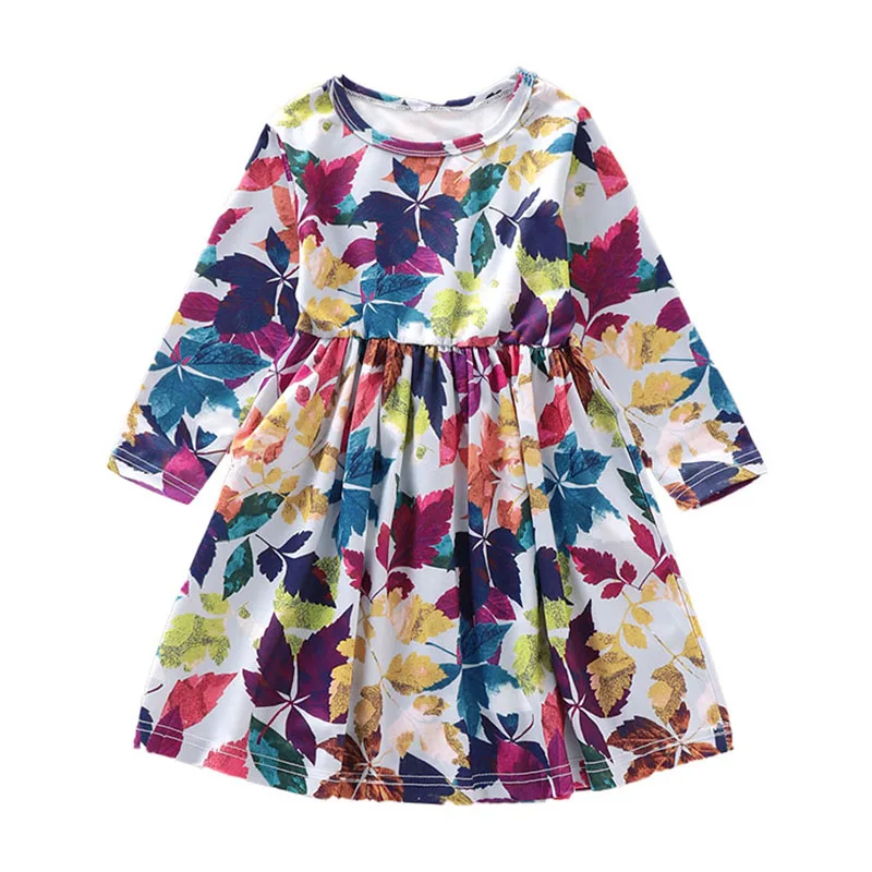 Children Girls Clothing Maple Leaf Printed Soft Cotton Dress Long Sleeve Round Collar Casual Dress Spring Autumn Wears 2-7Y
Children Girls Clothing Maple Leaf Printed Soft Cotton Dress Long Sleeve Round Collar Casual Dress Spring Autumn Wears 2-7Y