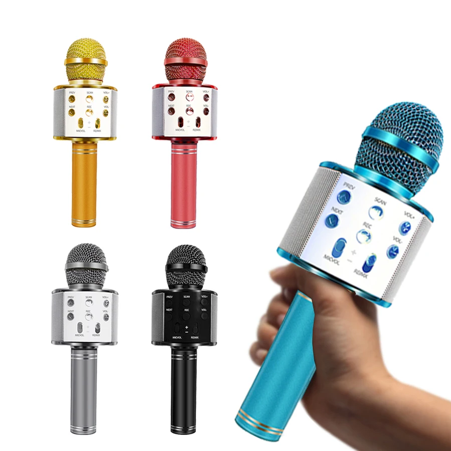 Беспроводной Bluetooth микрофон ручной для караоке USB KTV плеер динамик запись музыки