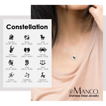 eManco Engrave 12 Constellation Pendant Necklace women Simple Gold color 316L Stainless Steel Necklaces Best Friend Jewelry 
eManco Engrave 12 Constellation Pendant Necklace women Simple Gold color 316L Stainless Steel Necklaces Best Friend Jewelry