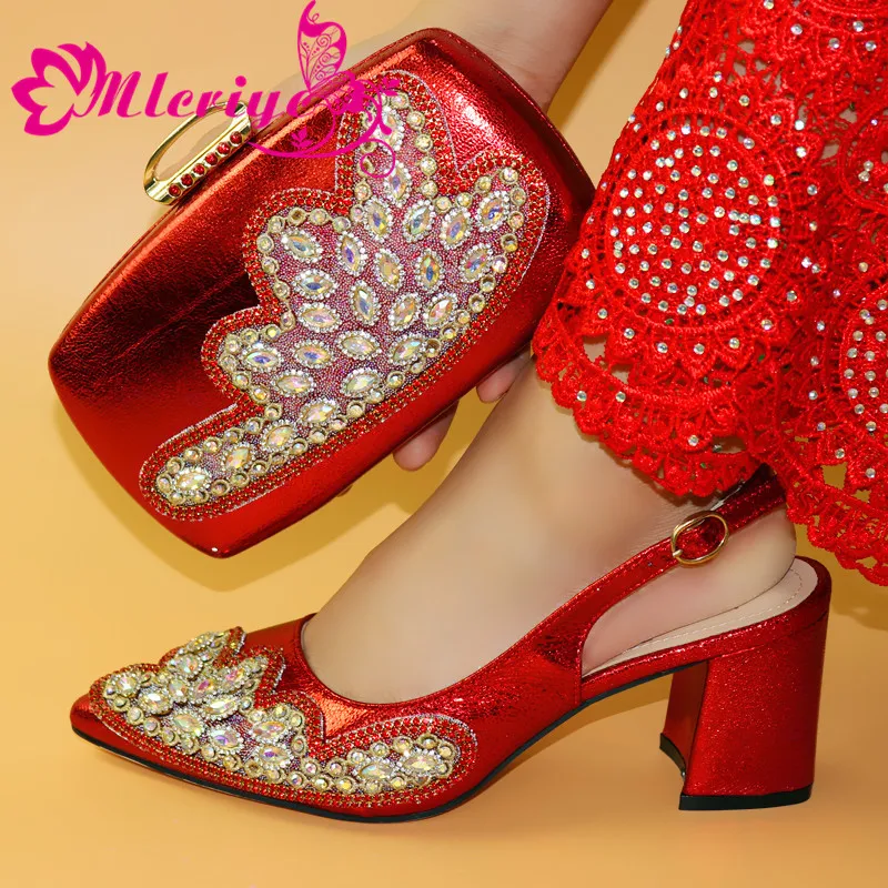Latest red Italian Shoes with Matching Bags Set Decorated with Rhinestone Nigerian Party Shoe and Bag Sets Italian Shoe Bag Set
Latest red Italian Shoes with Matching Bags Set Decorated with Rhinestone Nigerian Party Shoe and Bag Sets Italian Shoe Bag Set
