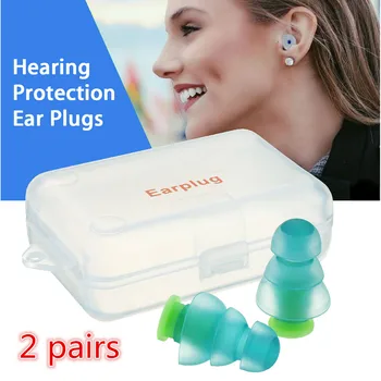 

Safurance 2 Pair Noise Cancelling Hearing Protection Earplugs For Concerts Musician Motorcycles Reusable Silicone Ear plugs