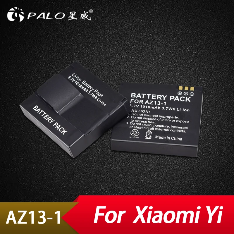 Palo 2 шт. XIAOYI AZ13 перезаряжаемый литий-ионный аккумулятор для экшн-камеры Xiaomi Yi 3 7 в