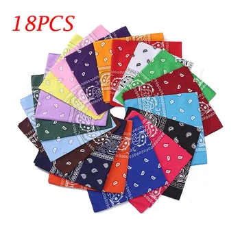 

18PCS Paisley Bandanas fabric Multi Colored Set Cowboy Bandanna Head Scarf Double Sided tissu