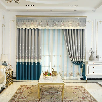 Modern luxury rose stitching embroidered blackout curtains for high quality and elegant curtains for living room and bedroom
Modern luxury rose stitching embroidered blackout curtains for high quality and elegant curtains for living room and bedroom