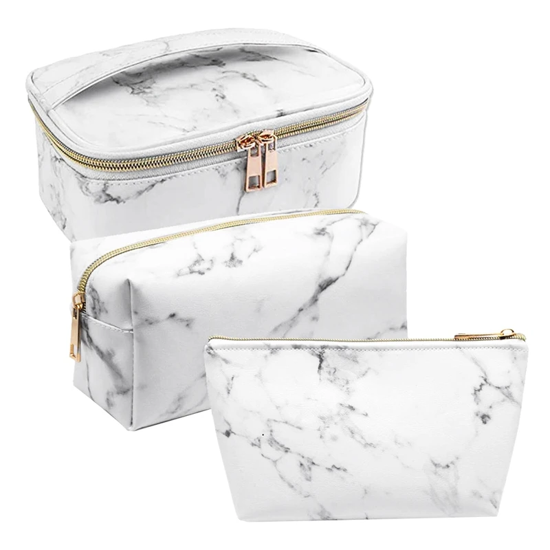 3 Pack Marble Makeup Bag Set Portable Toiletry Pouch Bag Waterproof Organizer Case Storage Makeup Brushes Bag for Women Girls 
3 Pack Marble Makeup Bag Set Portable Toiletry Pouch Bag Waterproof Organizer Case Storage Makeup Brushes Bag for Women Girls