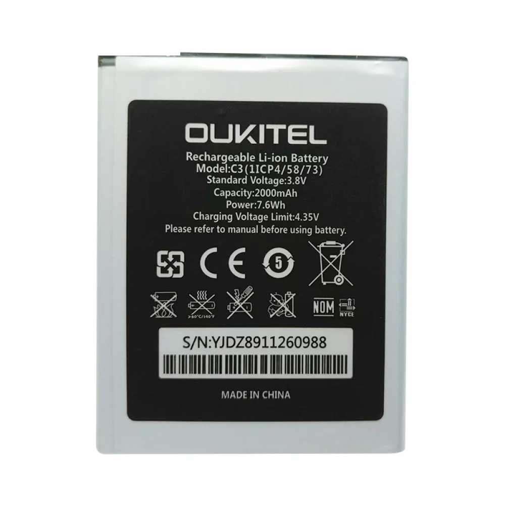 Фото 1 шт. новый высококачественный аккумулятор для телефона Oukitel C3 2000 мАч C 3 + номер