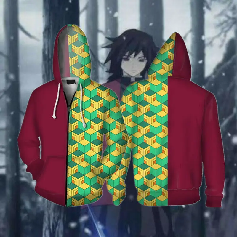 Anime Demon Slayer Kimetsu no Yaiba Hoodie Tomioka Giyuu Cosplay Costume 3D printed Zipper Jackets Sweatshirts 5XL
Anime Demon Slayer Kimetsu no Yaiba Hoodie Tomioka Giyuu Cosplay Costume 3D printed Zipper Jackets Sweatshirts 5XL