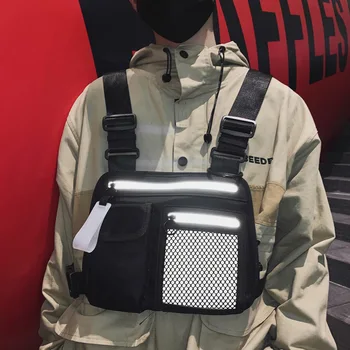 Men Tactical Chest Rig Bag Reflective Streetwear Chest Bag Functional Hip Hop Vest Bags Adjustable Unisex Chest Pack Kanye West
Men Tactical Chest Rig Bag Reflective Streetwear Chest Bag Functional Hip Hop Vest Bags Adjustable Unisex Chest Pack Kanye West
