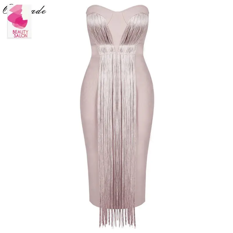 Ocstrade Summer Vestidos Bandage 2020 New Women Midi Bandage Dress Rayon Nude Tassel Fringe Sexy Strapless Bodycon Party Dress
Ocstrade Summer Vestidos Bandage 2020 New Women Midi Bandage Dress Rayon Nude Tassel Fringe Sexy Strapless Bodycon Party Dress