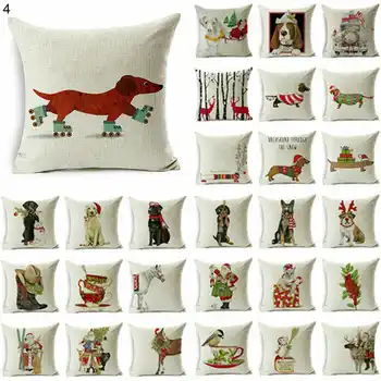 Christmas Dog Animal Pattern Cotton Linen Pillowcase for Home Office Seat Decor Sofa Waist Cushion Cover 18'' 
Christmas Dog Animal Pattern Cotton Linen Pillowcase for Home Office Seat Decor Sofa Waist Cushion Cover 18''